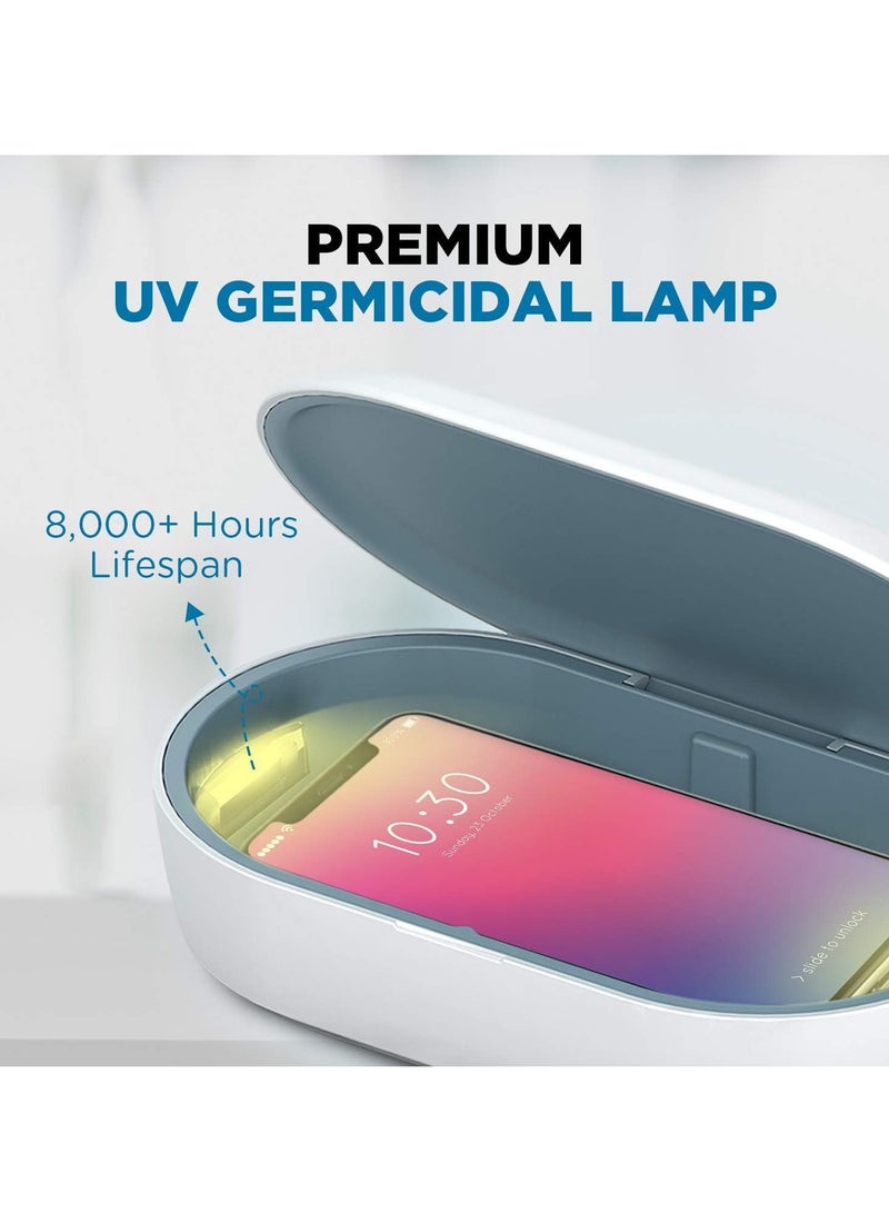 UV Light Sanitizer Box, Portable Phone UVC Light Sanitizer, UV Sterilizer Box with Aroma Diffuser, Fast Charging for Smart Phone, UV Sterilizing Box for Cell Phone, Jewelry, Watches, Glasses
