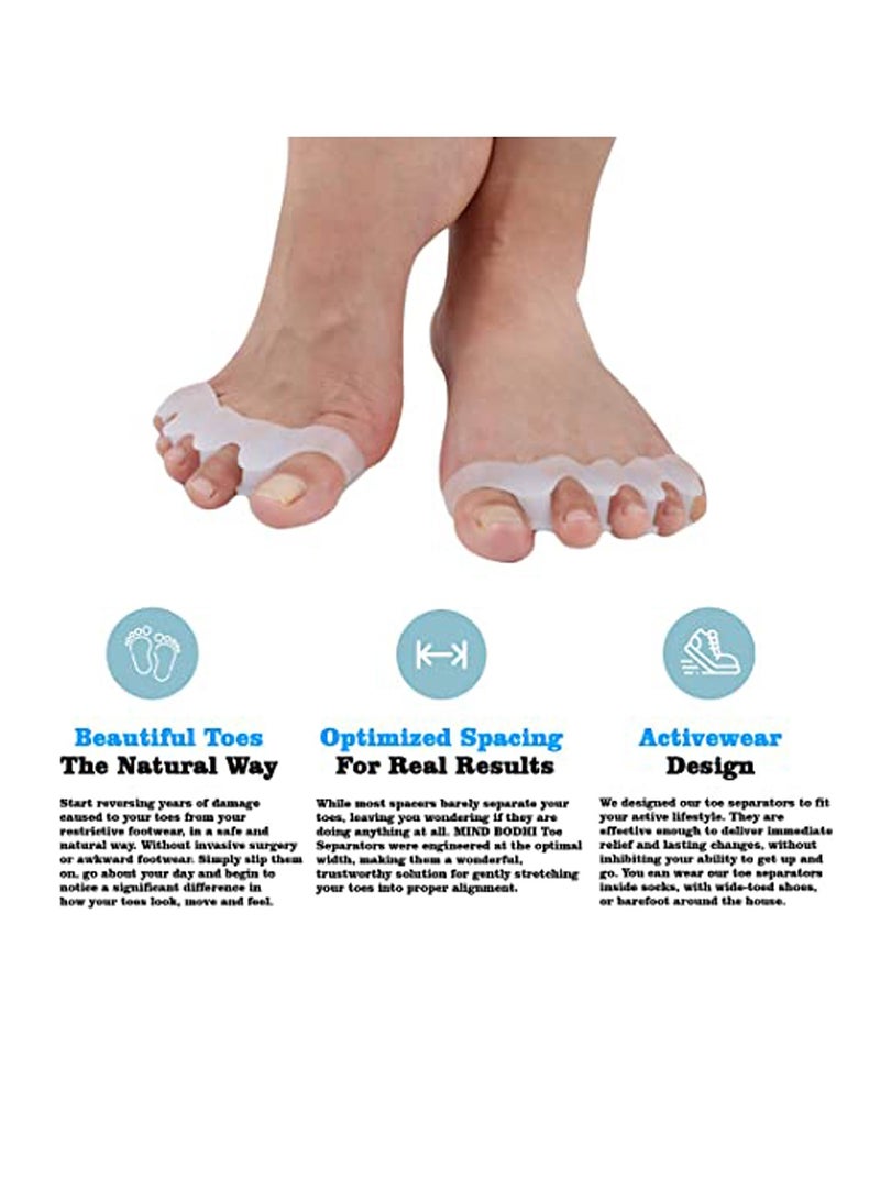 5 Pair Toe Separators for Overlapping Toes and Restore Crooked Toes to Their Original Shape, Correct Bunions Universal Size