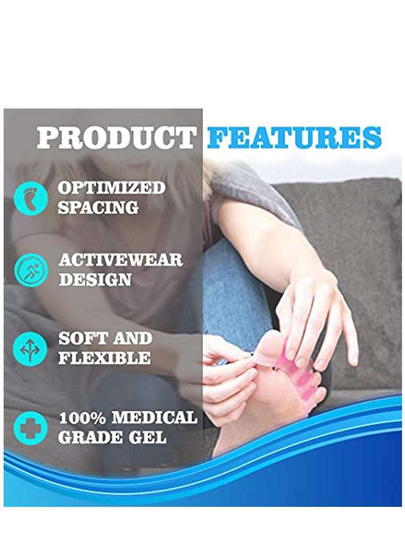5 Pair Toe Separators for Overlapping Toes and Restore Crooked Toes to Their Original Shape, Correct Bunions Universal Size