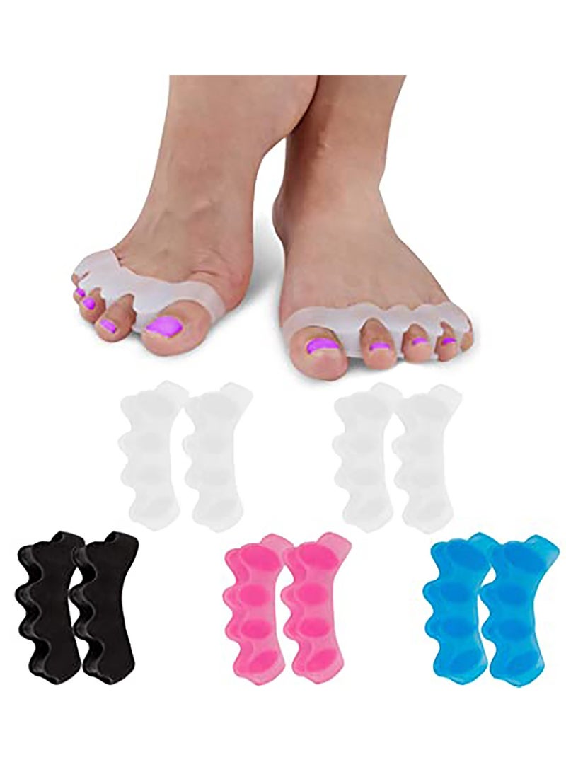 5 Pair Toe Separators for Overlapping Toes and Restore Crooked Toes to Their Original Shape, Correct Bunions Universal Size