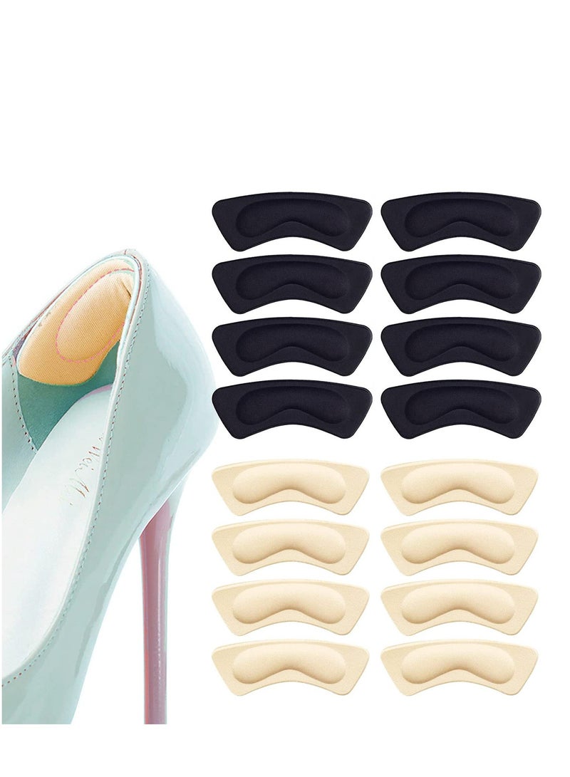 8 Pairs Heel Cushion Pad Shoe Grips Liner Insert for Shoes Too Big, Inserts Liners Loose Shoes, Preventing Slipping, Rubbing, Non-Slip