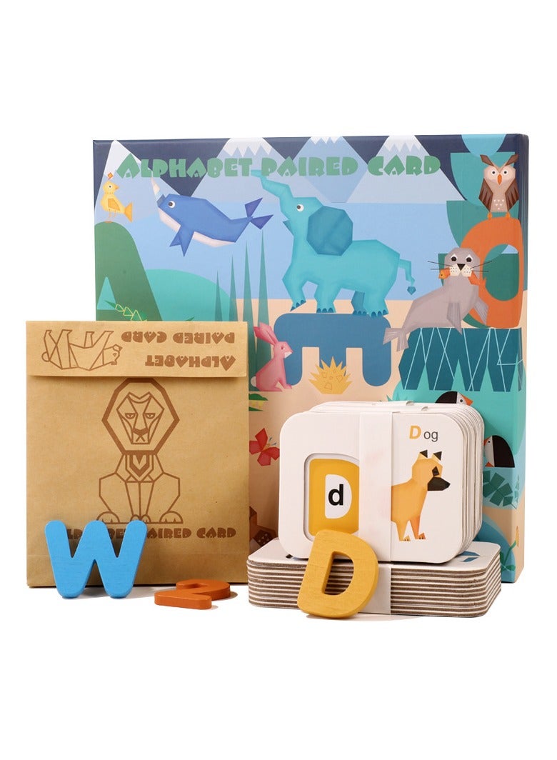 Wooden Number and Alphabet Flash Cards ABC Montessori Educational Toys  for Preschool Learning Activities