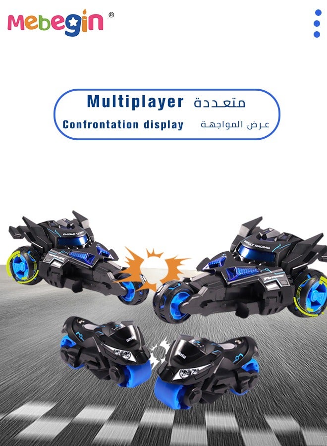 Pull Back Cars Toyswith Light and Music, Pull Back Vehicles Motorcycle Launcher Toy Die-cast 3 in 1 Catapult Race Trinity Chariot,for Boys Girls Gift