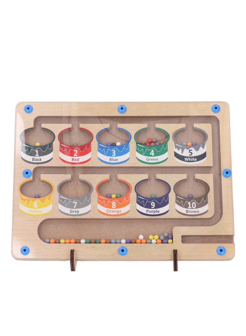 Wooden Magnetic Counting Calculation Color Classification Magnetic Pen Moving Ball Shift Game Educational Early Education Toys