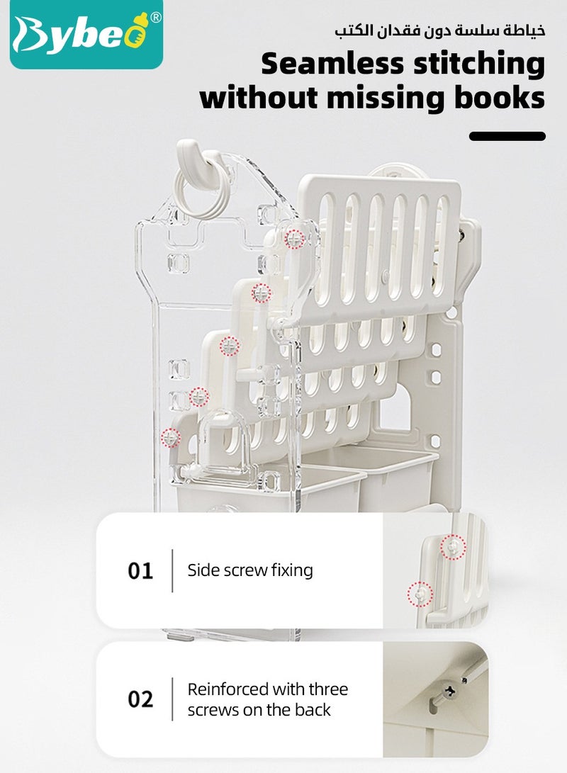 Children Deluxe Storage Organizer Set - Kids Bookshelf With Multi-Layer Toy Storage Rack, Storage Drawers, Drawing Board, Multi Boxes, PP Material With Large Capacity