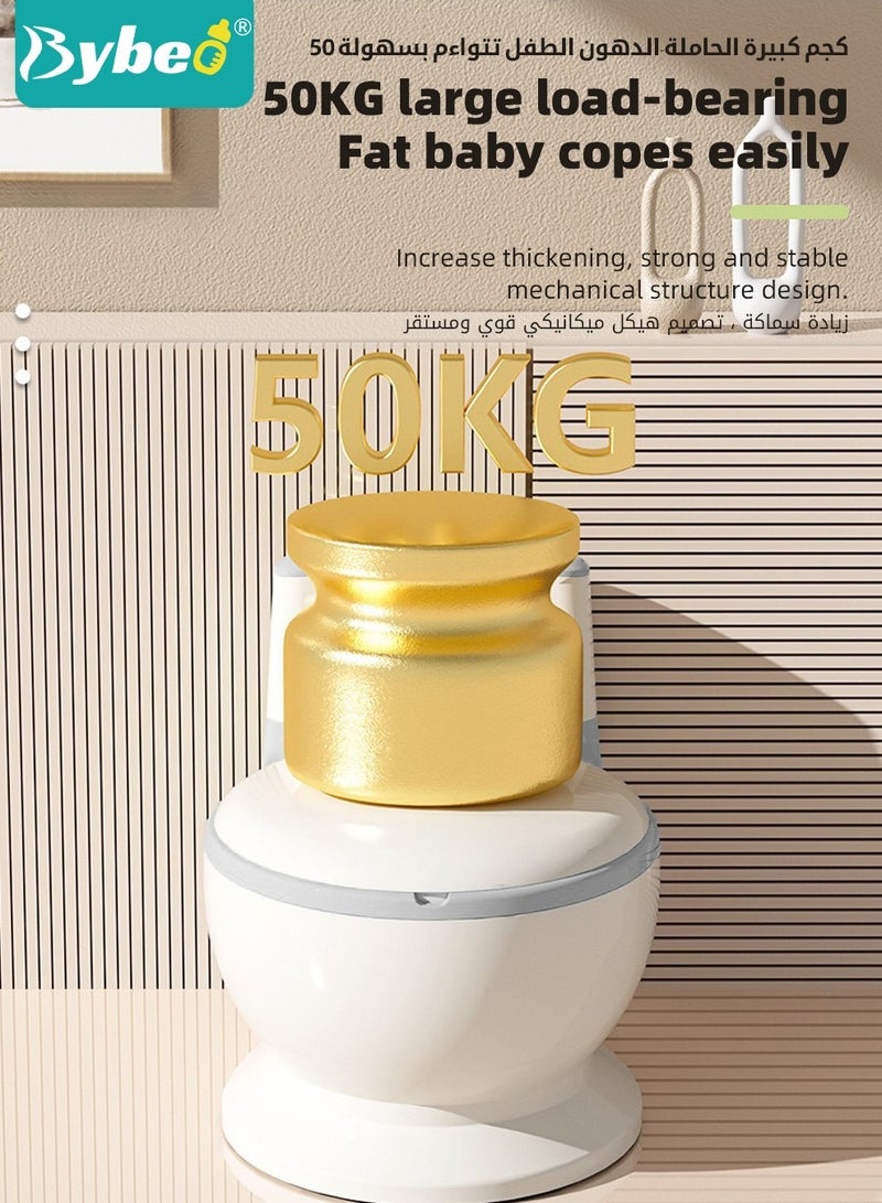 Baby Potty Training Seat, Kid Size Potty, Realistic Potty Training Toilet with Lid Back, Babies Toilets with a Brush and 100pcs Clean Bag, for Toddlers Infants Kids Boys Girls, Easy to Empty and Clean