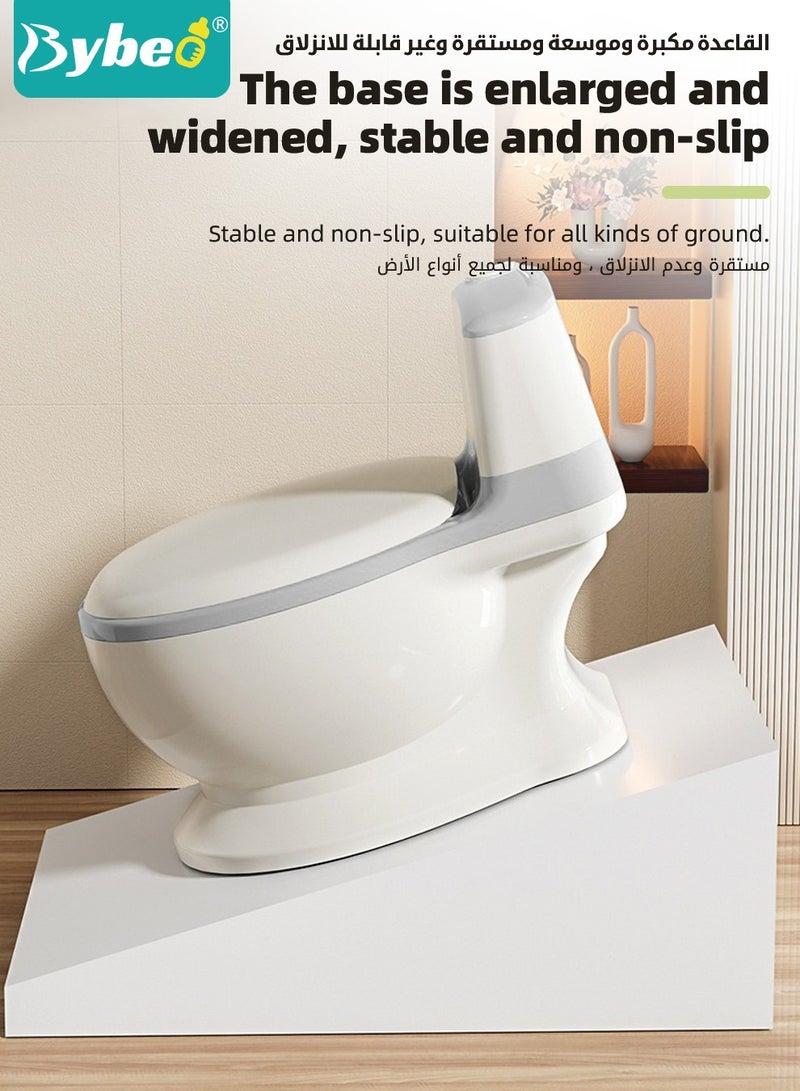 Baby Potty Training Seat, Kid Size Potty, Realistic Potty Training Toilet with Lid Back, Babies Toilets with a Brush and 100pcs Clean Bag, for Toddlers Infants Kids Boys Girls, Easy to Empty and Clean