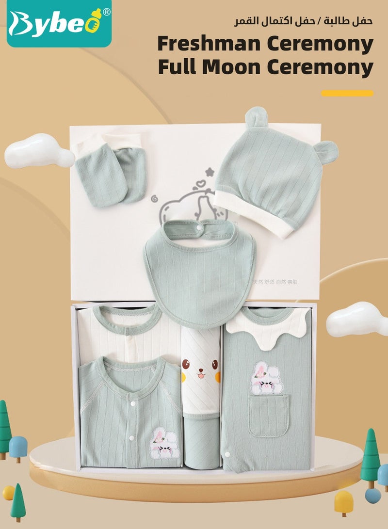 19PCS Newborn Baby Gift Set, Newborn Layette Gift Set for Boys and Girls, Babies Essential Clothes Accessories with Baby Blanket, 100% Premium Cotton,  for Spring Summer Autumn Winter Four Seasons