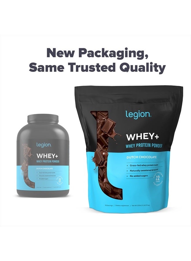 Whey Protein Powder Chocolate - Whey+ Isolate Protein Powder - Protein Isolate from Grass Fed Cows - Non-GMO, Lactose-Free, Sugar-Free Protein Powder Dietary Supplement (79 Servings)