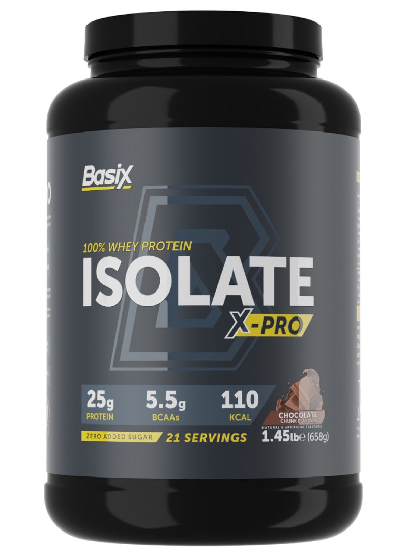Basix 100% Whey Protein Isolate X-Pro 658g Chocolate Chunk Flavor 22 Serving