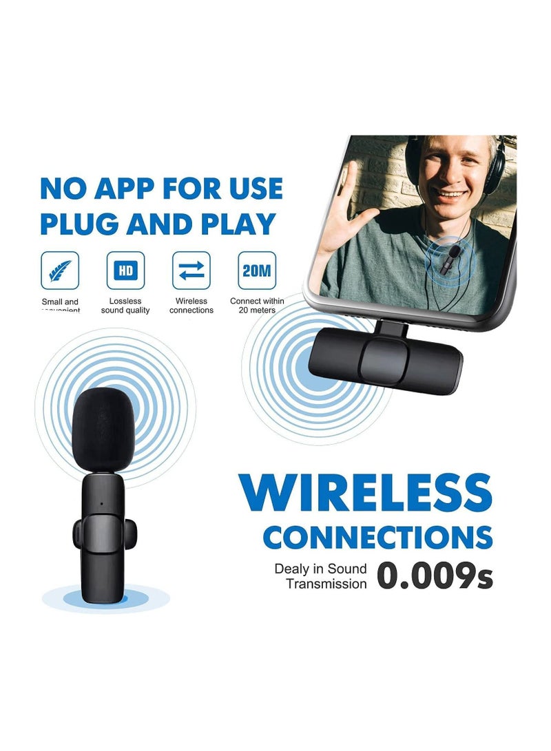 Wireless Lavalier Microphone for iPhone Plug & Play for Youtubers, Facebook Live Streamers and for Vlogger's Interview Videos