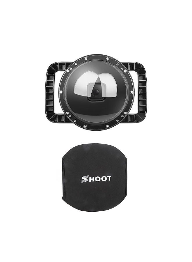 SHOOT XTGP559 Camera Dual Handle Dome Port Waterproof Case Camera Protective Case 45m Waterproof 180° Wide Angle Replacement for GoPro Hero 9 Black GoPro Hero 10