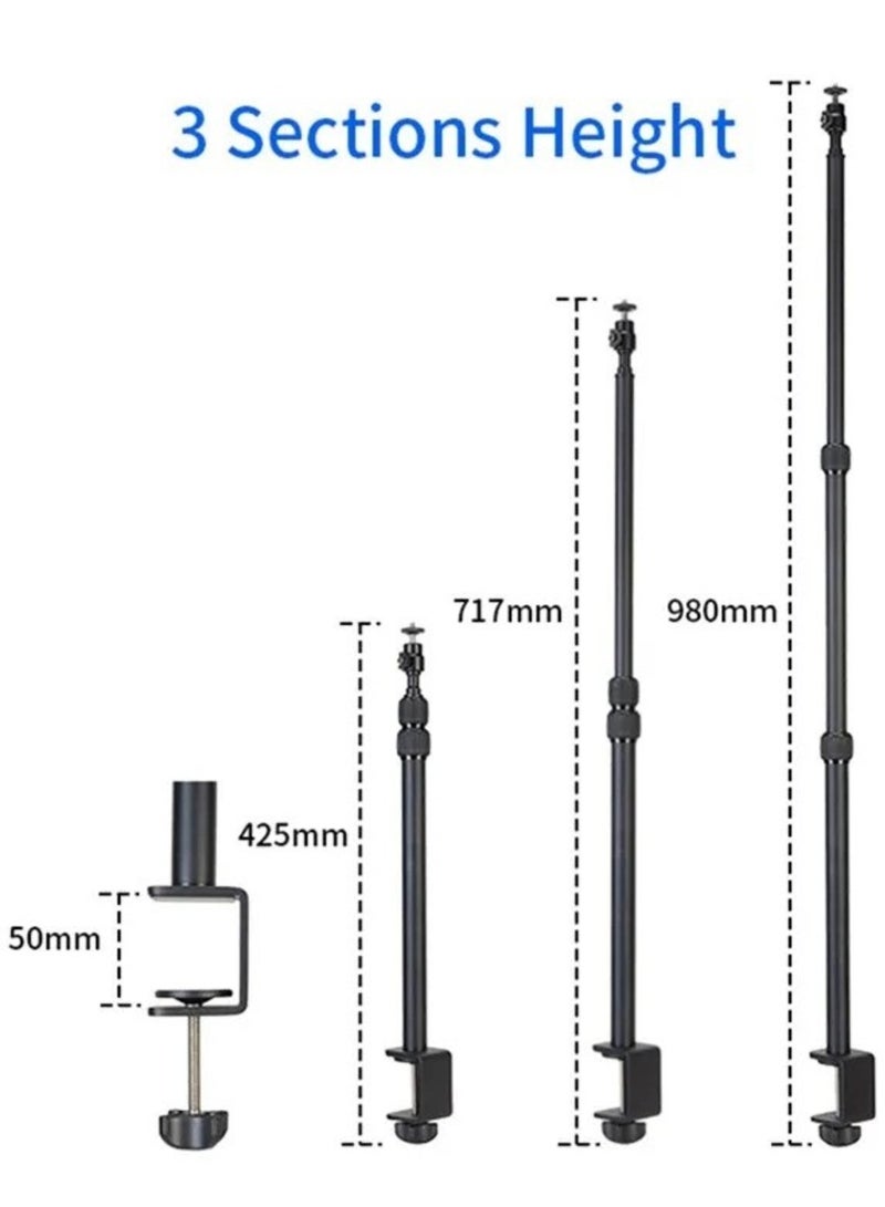 JMARY MT-49 Tabletop Light Stand Clip with 1 / 4-inch Screw for Cameras LED Video Light and Ring Light