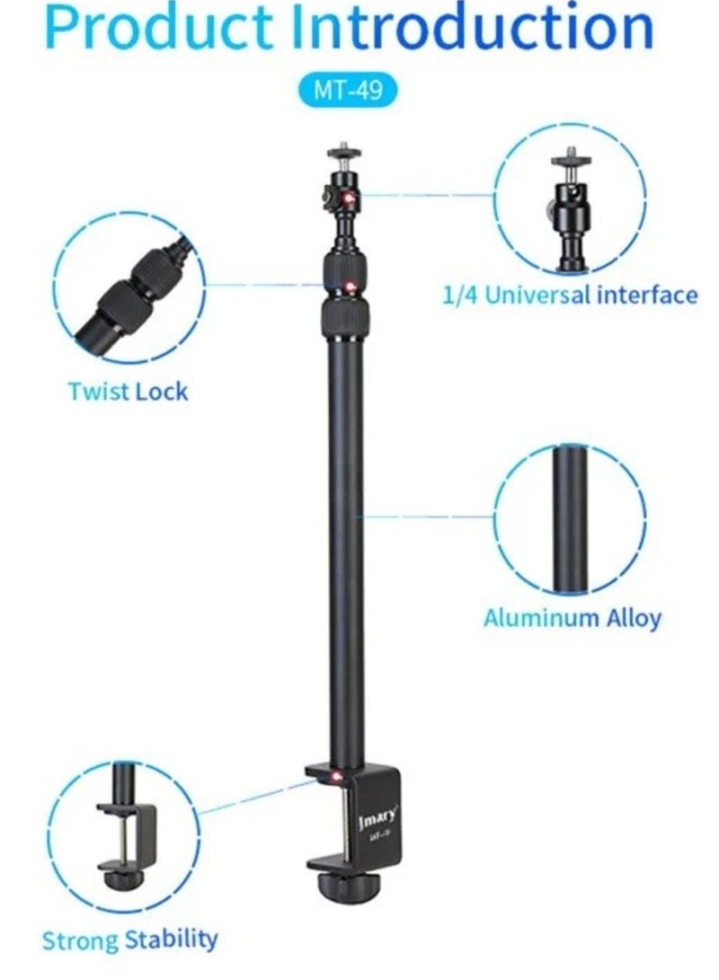 JMARY MT-49 Tabletop Light Stand Clip with 1 / 4-inch Screw for Cameras LED Video Light and Ring Light