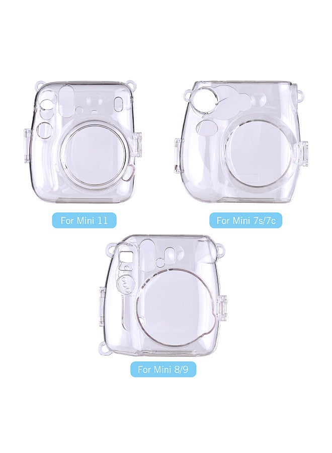 Instant Camera Transparent Protection Case with Rainbow Lanyard Replacement for Fujifilm Instax Mini 11