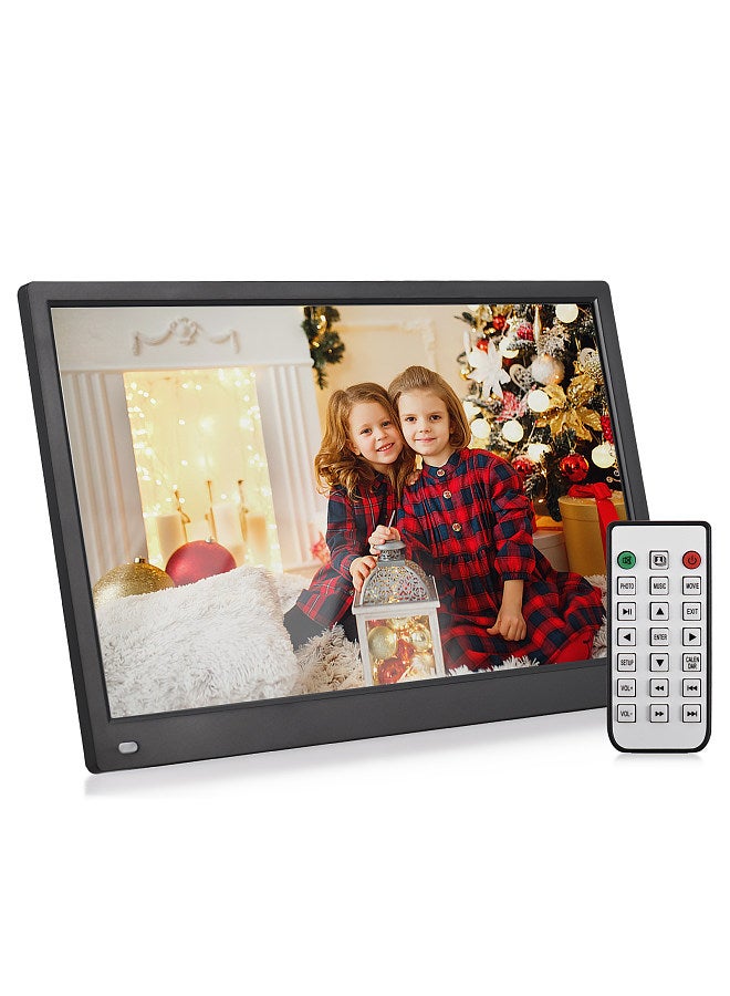 15.6 Inch Digital Photo Frame Desktop Electronic Album 1920 * 1080 IPS Screen Supports Photo/ Video/ Music/ Clock/ Calendar Function with Backside Stand Remote Control