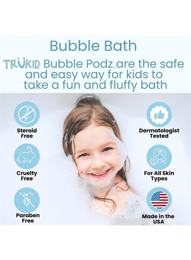 Bubble Podz Bubble Bath for Baby & Kids, NEA-Accepted for Eczema, Gentle Refreshing Colloidal Oatmeal Bath Bomb for Sensitive Skin, pH Balance 7 for Eye Sensitivity, Unscented (24 Podz)