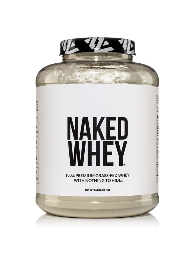 WHEY 5LB 100% Grass Fed Unflavored Whey Protein Powder - Only 1 Ingredient, Undenatured - No GMO, Soy or Gluten - No Preservatives - Promote Muscle Growth and Recovery - 76 Servings