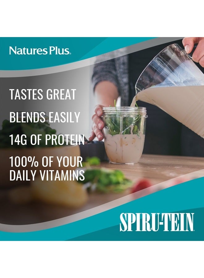 Natures Simply Natural SPIRU-TEIN Shake - Unsweetened Chocolate - 0.82 lb Protein Powder- Meal Replacement - Natural Energy - Supports Diabetic Lifestyle - Vegetarian, 16 Servings