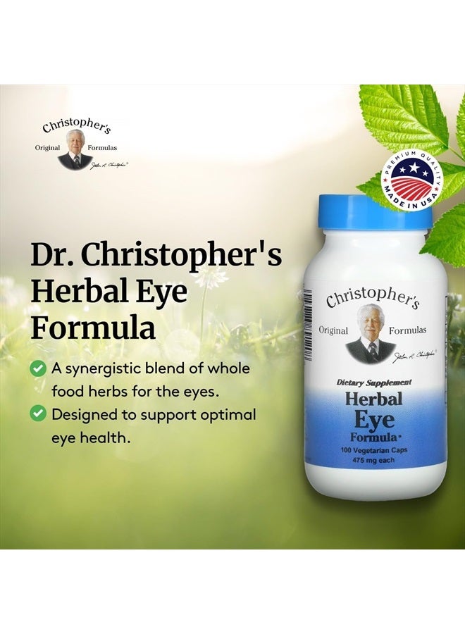 Dr. Christopher's Herbal Eye Formula - Eye Vitamins for Sight Care - Natural Eye Support Supplement with Whole Food Herbs for Optimal Visual Acuity