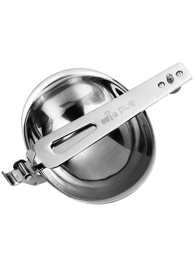 Foldable Soup Spoon Portable Stainless Steel Camping Soup Spoon for Outdoor Cooking Traveling