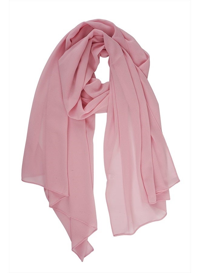 for Women Lightweight Breathable Solid Color Soft Chiffon Long Fashion Scarves Sunscreen Shawls (Peach pink)