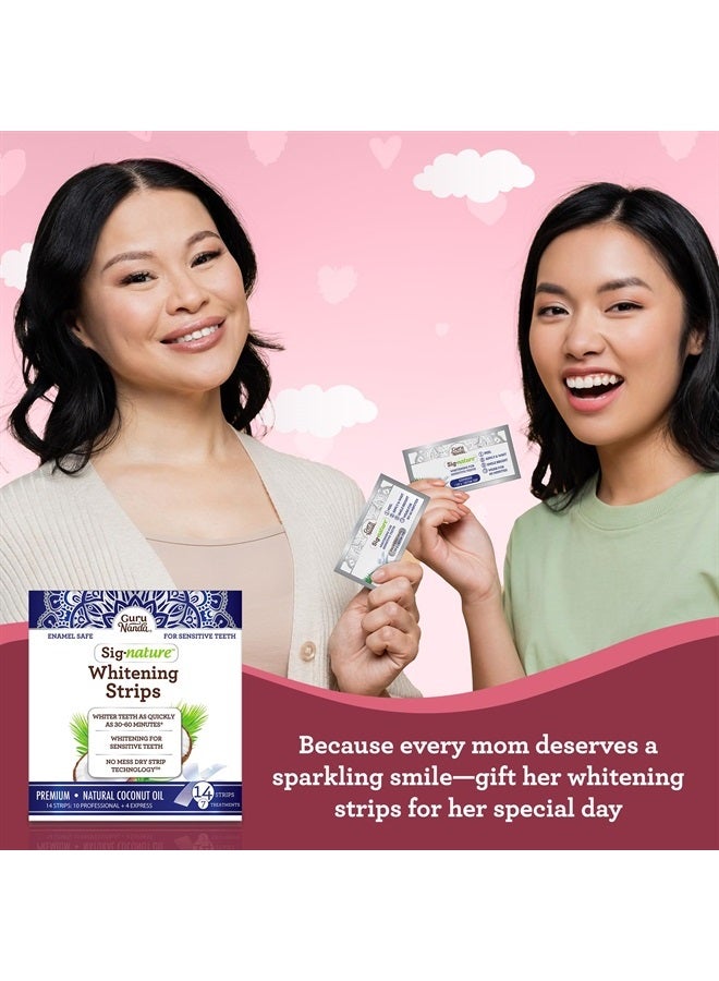 Teeth Whitening Strips (7 Treatments) - Professional, Non-Slip, Dry Strip Technology, Enamel-Safe Strips for Sensitive Teeth, Whiter Teeth