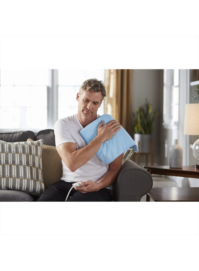Heating Pad for Pain Relief | Standard Size Ultra Heat, 3 Heat Settings | Light Blue, 12 Inch x 15 Inch