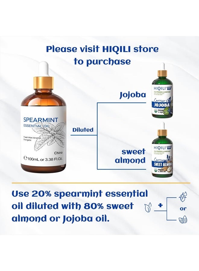100ML Spearmint Essential Oil for Skin Care -100% Pure Treatment Grade - 3.38 Fl Oz.