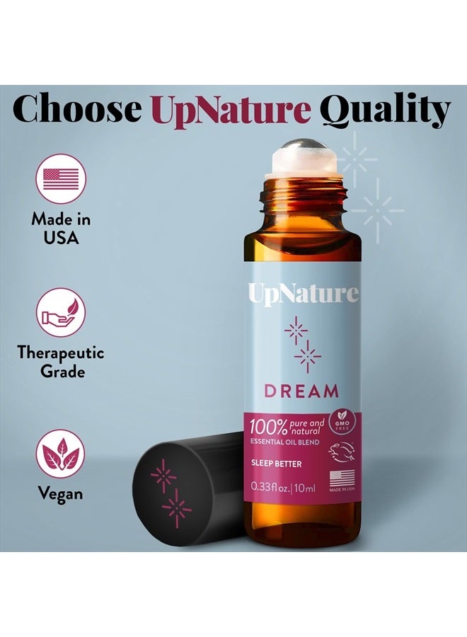 Dream Essential Oil Roll On Blend – Sleep Essential Oil for Good Night Sleep, Calming Oil, Aromatherapy Oil with Lavender Essential Oil and Chamomille Oil - Perfect Stocking Stuffer