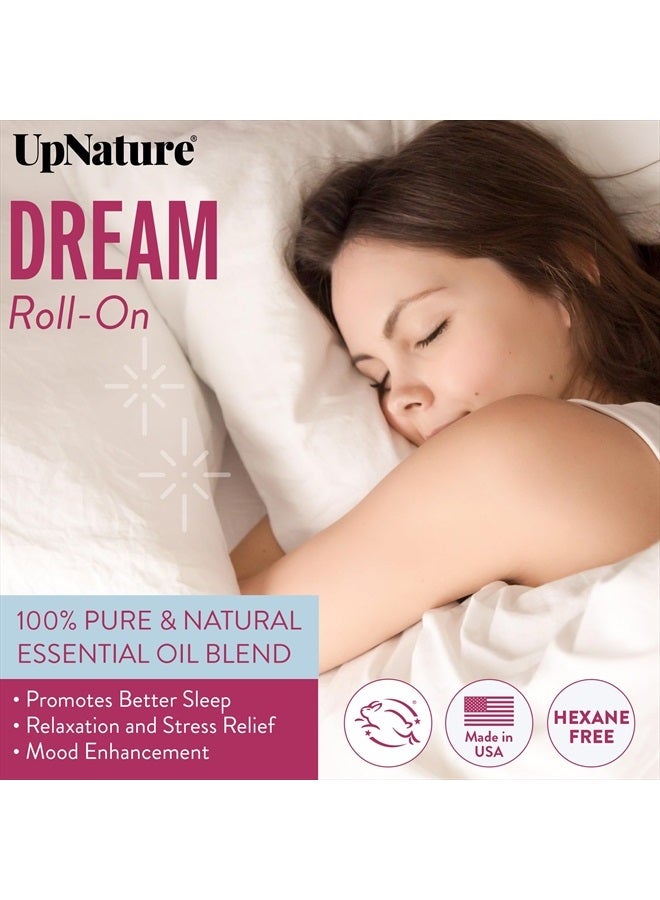 Dream Essential Oil Roll On Blend – Sleep Essential Oil for Good Night Sleep, Calming Oil, Aromatherapy Oil with Lavender Essential Oil and Chamomille Oil - Perfect Stocking Stuffer