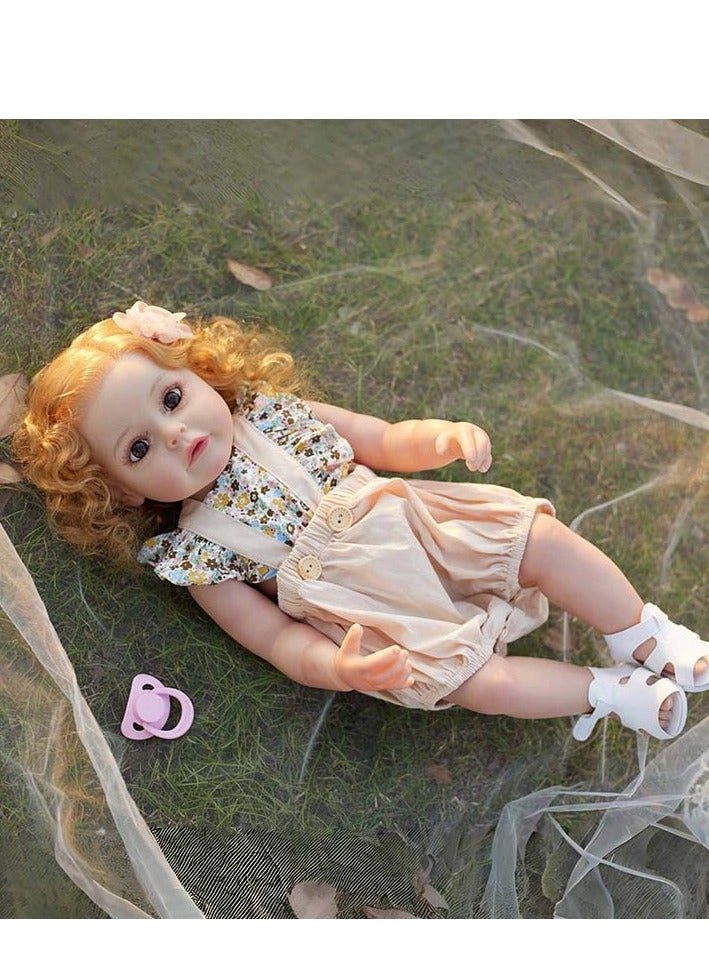 50 Cm Cute Reborn Baby Doll With Gold Hand Rooted Hair