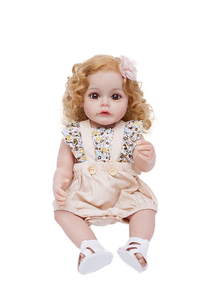 50 Cm Cute Reborn Baby Doll With Gold Hand Rooted Hair