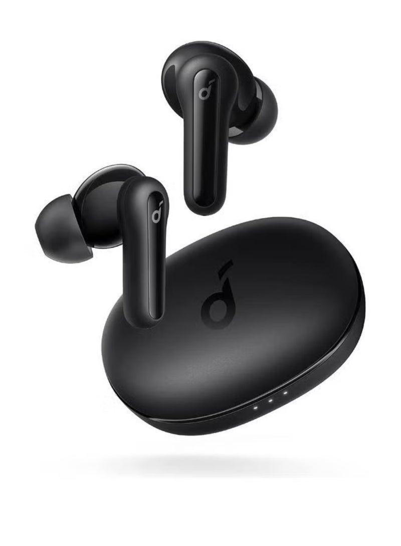 Life P2 Mini Bluetooth Wireless Earbuds, 10mm Drivers with Big Bass, Custom EQ, Bluetooth 5.2, Up to 32 Hours Playtime, USB-C Fast Charging Port Black