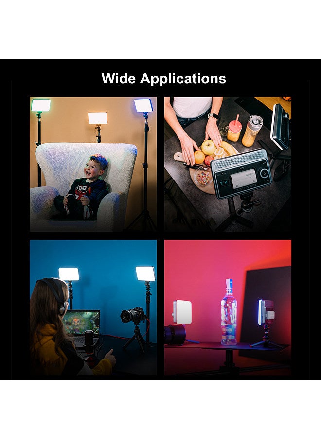 Sprite 15B LED Video Light Photography Fill Light On-camera Light Panel 18W 2800K-6800K Dimmable 10 FX Lighting Effects APP Remote Control with Battery Cold Shoe Adapter