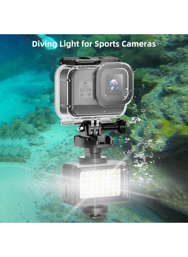 Waterproof Fill Light LED Diving Light 2700K-9000K Bi-color Temperature Mini LED Video Light Underwater 40M Built-in Battery for Underwater Photography Video