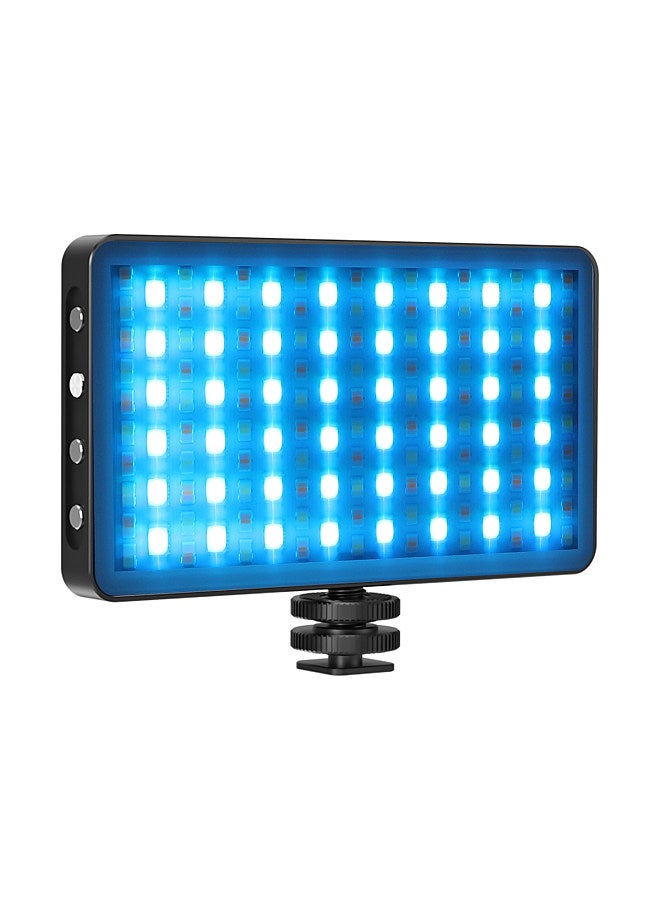 Portable RGB Video Light LED Fill Light Panel 3000K-8500K Dimmable 12 Lighting Effects CRI97+ Built-in Battery with Cold Shoe Adapter