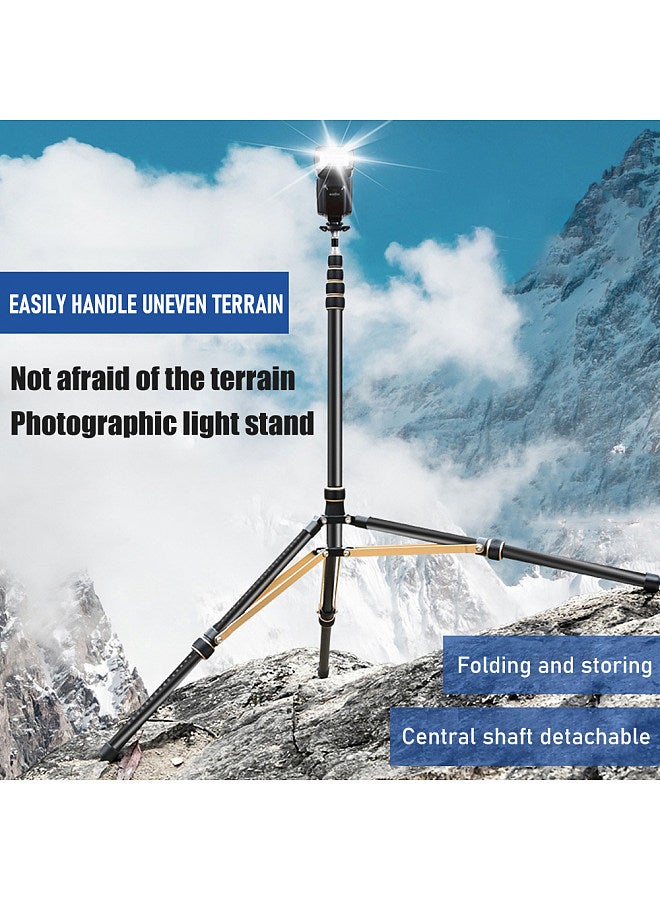 252cm/99in Adjustable Tripod Stand Video Light Stand Aluminum Alloy 4-section Adjustable 6kg/13.2lbs Load Capacity with Detachable Center Column 1/4in & 3/8in Screw