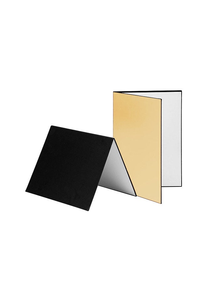 3-in-1 Photography Cardboard Paperboard Folding Photography Reflector Diffuser Board (Black + White + Golden) for Still Life Product Food Photo Shooting,  A3 Size