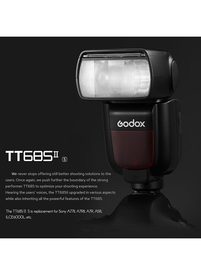 Thinklite TT685IIS TTL On-Camera Speedlight 2.4G Wirelss X System Flash GN60 High Speed 1/8000s Replacement for Sony A77II A7RII A7R A58 ILCE6000L Cameras