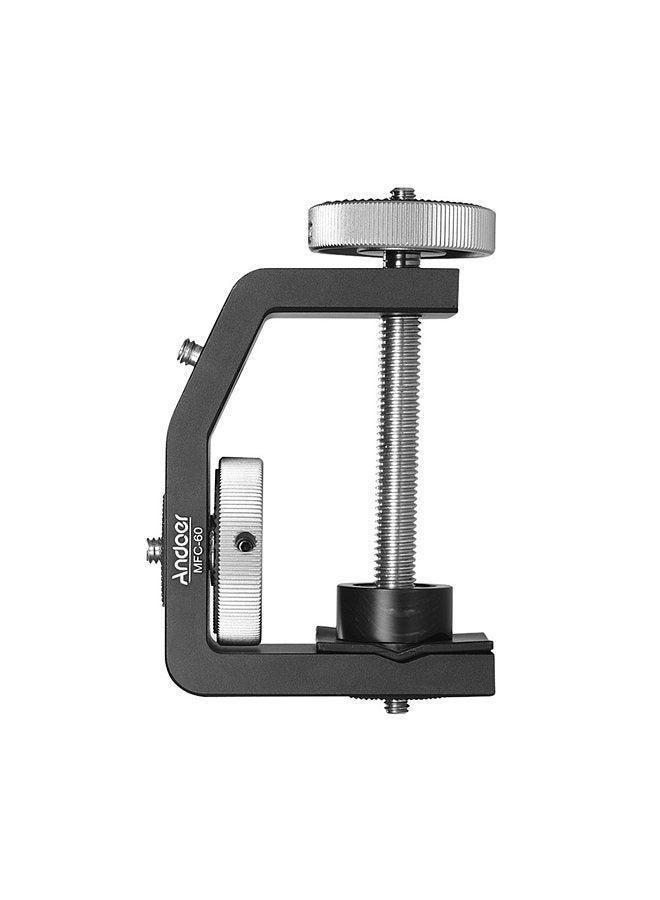 MFC-60 Heavy Duty Photography Desk Tree Clamp Multifunctional C-shaped Clamp Window Glass Clamp for GoPro Action Camera for DSLR Camera Max. 60mm Clamping Distance Max. Load 4kg
