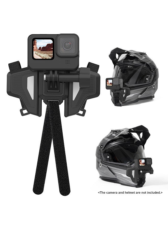 GP-HBM-MT2-YH Upgraded Motorcycle Helmet Mount Foldable Angle Adjustable Helmet Chin Bracket Replacement for GoPro Hero 11/10/9/8 Osmo Action Insta360 Sports Camera Motorcycling Accessory