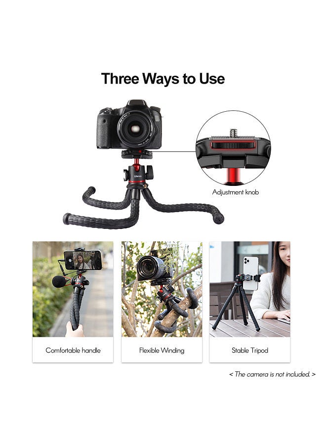 MT-33 Multifunctional Flexible Mini Octopus Tripod with Cold Shoe Mount 360° Rotatable Panoramic Ball Head Quick Release Plate Max. 2KG Load Bearing