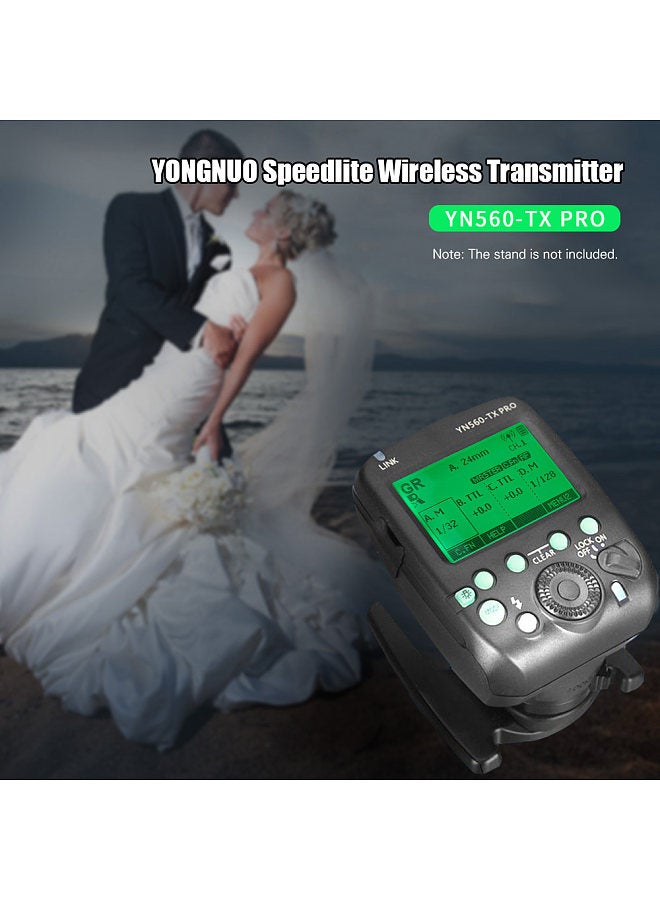 YN560-TX PRO 2.4G On-camera Flash Trigger Speedlite Wireless Transmitter with LCD Screen for Nikon DSLR Camera