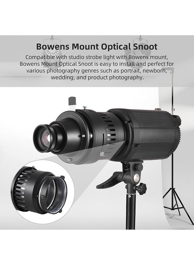 Bowens Mount Optical Snoot Conical Focalize Condenser Art Special Effects Shaped Beam Light Cylinder