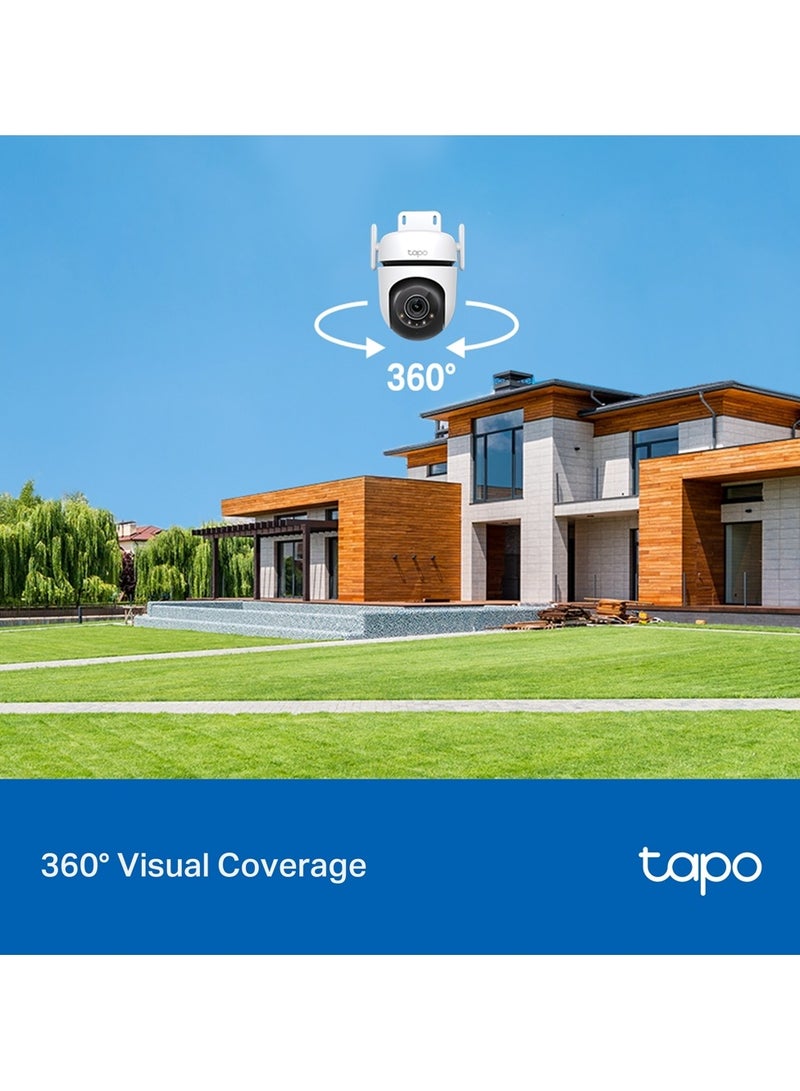 TP-Link (Tapo C520WS)  2K Outdoor Pan/Tilt Security Wi-Fi Camera,IP66 Weatherproof, AI Detection,360° Visual Coverage, Starlight Colour Night Vision, Cloud &Local Storage, Works with Alexa&Google Home