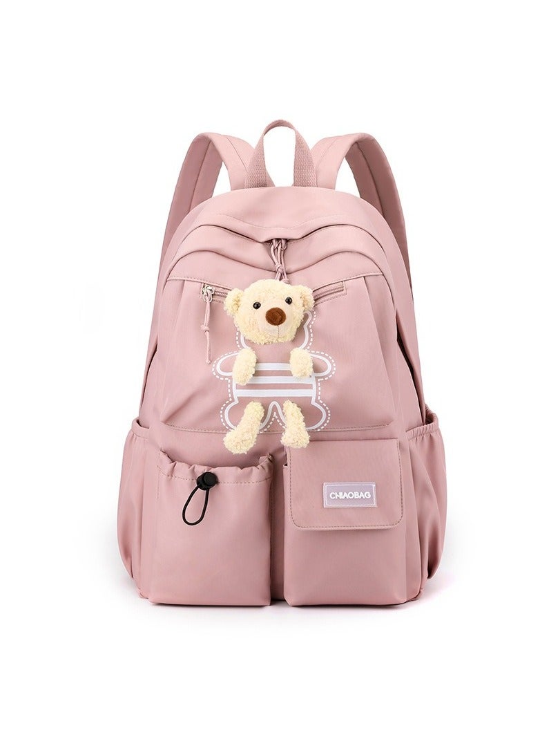 Kawaii Boys and Girls Backpack with Cute Plush Pendant Kawaii Kids School Backpack Cute Aesthetic Backpack