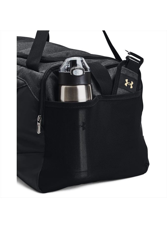 Unisex-Adult Undeniable 5.0 Duffle , Black Medium Heather (002)/Metallic Gold , Small
