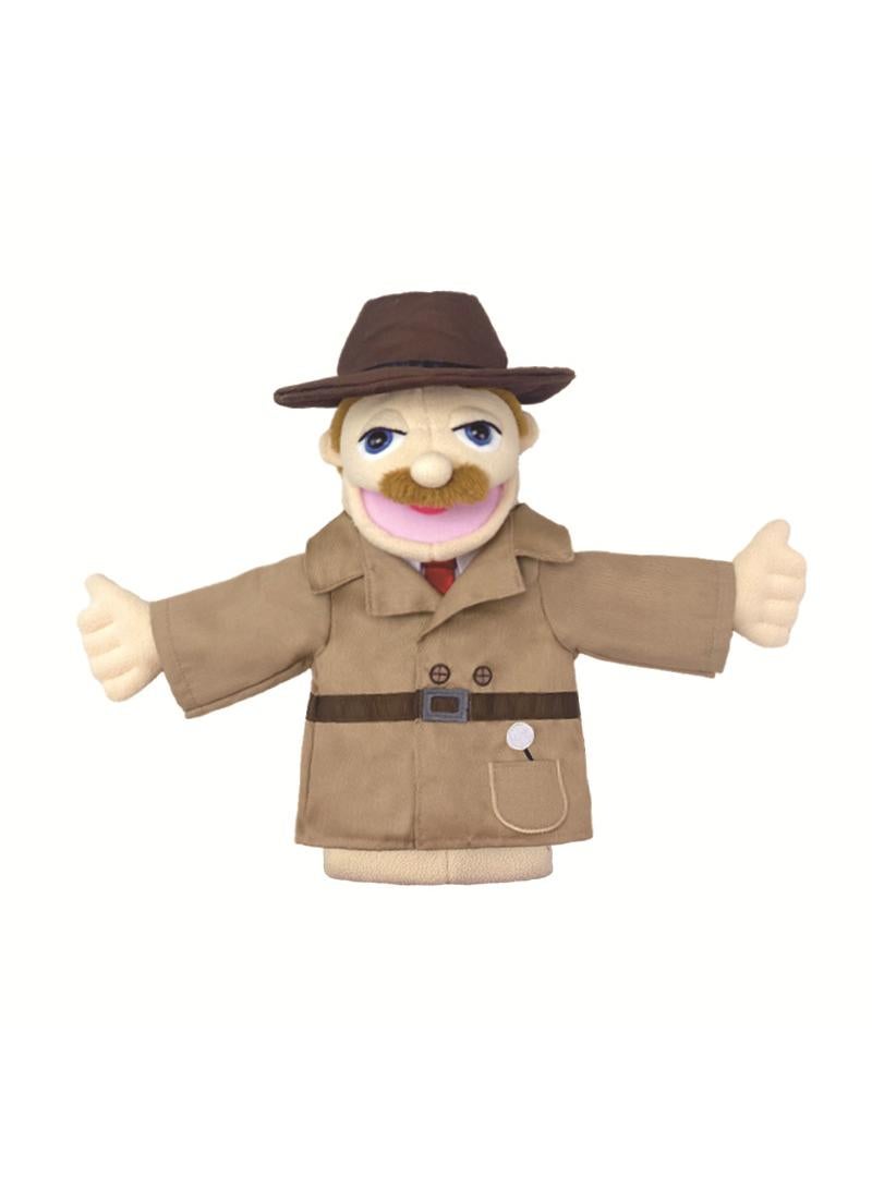 1 Pcs Detective Occupation Professional Figurine Role Playing Parent-Child Interaction Toy Family Companionship Plush Doll Figurine Toy Hand Puppet