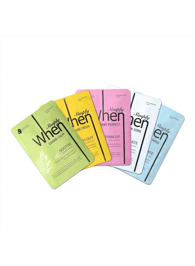 Simply When Ultra-Soft Cotton Linter Facial Sheet Mask (Assorted) (5 PACK)